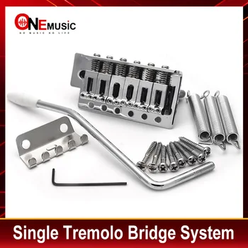 Набор для правой руки 6-Струнная Гитара с Плоским Седлом Single Tremolo Bridge System для Электрогитары Черный Хром