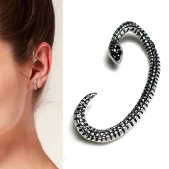 Новый стиль, Антикварная металлическая серьга-манжета в виде змеи, кольца для ушей, Винтажные Панковские Квадратные серьги в виде змеи, зажим для ушей