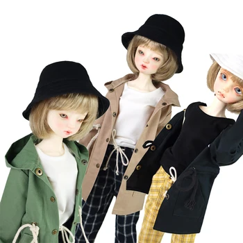 Одежда для куклы подходит для куклы BJD диаметром 1/4 43 см, кукла со сферическим суставом, модная куртка с капюшоном, клетчатые брюки