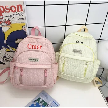 Персонализированная школьная сумка для девочек, рюкзак для девочек младших классов средней школы, Простой водонепроницаемый рюкзак для путешествий студентов колледжа