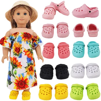 Перфорированные пляжные сандалии, кукольная обувь, подходящая для 18-дюймовой американской куклы и 43-сантиметровой куклы-Реборн, аксессуар для одежды, игрушка для девочек нашего поколения