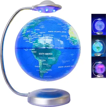 Плавающий глобус, 3D вращающийся светодиодный глобус с магнитной левитацией, плавающая карта мира для обучения, украшение домашнего стола
