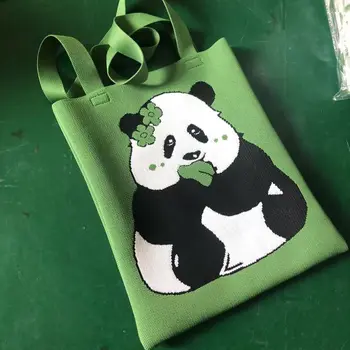 Подарочная сумочка ручной работы из полиэстера, многоразовые сумки через плечо большой емкости, сумки-тоут Panda