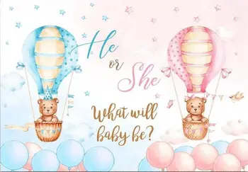 Пол Медведя Раскрывается На фоне вечеринки, Каким будет ребенок, Декор для беременных, Воздушные шары, фон для фотосъемки мальчика или девочки, баннер