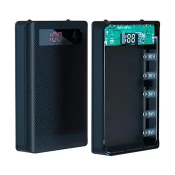 Портативный 5x18650 Двойной USB-блок питания, чехол для зарядки, Эргономичное зарядное устройство для мобильного телефона, Батарейный отсек, Аксессуары для телефона