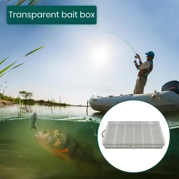 Практичный Прозрачный Видимый Компактный 6-сетчатый прозрачный ящик для хранения рыболовных инструментов, контейнер для рыболовных принадлежностей.