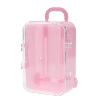 Розовый дорожный чемодан на мини-роликах, коробка конфет, креативная свадебная коробка конфет, чемодан на тележке, коробка для хранения игрушек, коробка для конфет