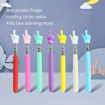 Руководство по чтению пальцами, инструменты для дошкольного обучения, 1 шт. Выдвижные палочки, обучающие игрушки, Указка для классной доски для детей
