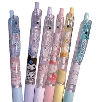 Ручка ins Wind Press Pen Sanli Hello Kitty My Melody Gull Cute Limit Высококачественная ручка Gen Girl Heart Студенческая Черная ручка Оптом
