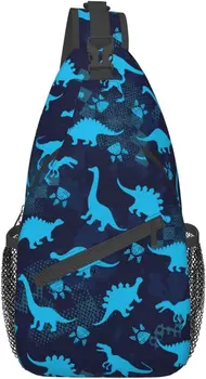 Рюкзак-слинг для женщин, мужчин, дорожный походный рюкзак, разноцветные динозавры, сумка через плечо, повседневные сумки-слинги