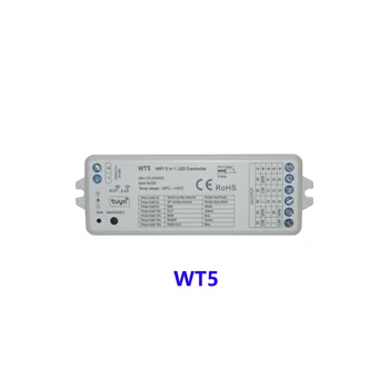 Светодиодный контроллер WT5 WiFi-RF 5-в-1, используемый для управления RGB, RGBW, RGB + CCT, цветовой температурой или монохромным освещением Бесплатная доставка