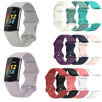 Силиконовый ремешок для часов, официальный ремешок для часов в том же стиле для Fitbit Charge 5/6, водонепроницаемый браслет, аксессуар для часов