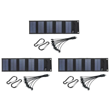 Складная USB-панель солнечных батарей мощностью 3X12 Вт Портативное складное водонепроницаемое зарядное устройство для солнечных батарей