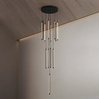 Современная светодиодная люстра для лестницы Black Line, креативный дизайнерский светильник для дома, длинный подвесной светильник