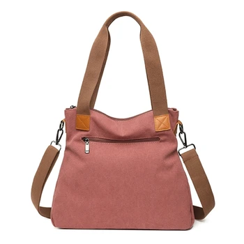 Стильная и прочная Холщовая сумка для женщин, сумки через плечо, идеально подходящие для работы, путешествий и покупок
