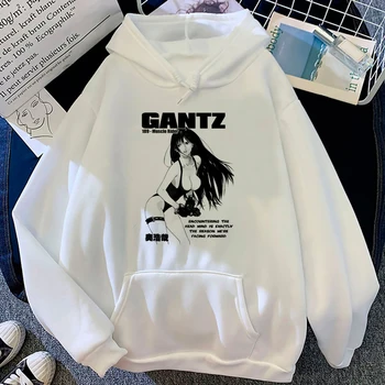 Толстовки Gantz, женский топ с длинным рукавом, аниме-капюшон, женский флисовый свитер