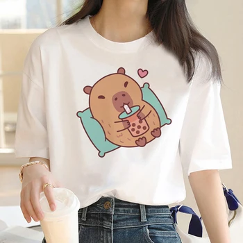 Топ Capybara женский Y2K японская футболка с комиксами женская забавная одежда из аниме 2000-х годов