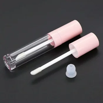 Тюбики розового блеска для губ объемом 6,5 мл, пустые Самодельные цилиндрические тюбики бальзама для губ с палочкой, флаконы для губной помады многоразового использования, дозатор для образцов косметики