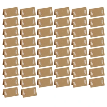 Упаковка из 50 Элегантных Коричневых Открыток в виде Листьев для свадеб и других мероприятий DropShip