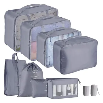 Упаковочные кубики для чемодана, 9 шт., дорожные упаковочные кубики, легкие сумки-органайзеры для чемодана, набор органайзеров для упаковки багажа