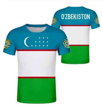 Футболка с изображением национального флага Узбекистана, футболка с элементами тизмена, женская высококачественная повседневная уличная одежда, модная футболка