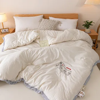 Четырехсезонное Постельное Одеяло Seersucker Ткань Детская Кровать Лоскутное Одеяло King Queen Полноразмерное Теплое Зимнее Одеяло
