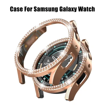 Чехол для Samsung Galaxy Watch 6 5 4 Чехол 40 мм 44 мм Аксессуары Bling Fashion Двухрядный Бриллиантовый Бампер Galaxy Watch 5 6 40 мм Чехол