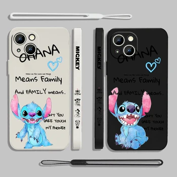Чехол для телефона Stitch Disney Cool для iPhone 15 14 13 12 11 Pro Max 8 7 Plus XR XS X с жидкой левой веревкой