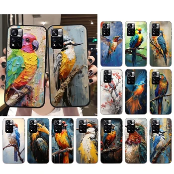 Чехол для телефона с Рисунком птицы Xiaomi Redmi Note 13 12 Pro 11S 11 10 Pro 10S Note 12R 12S 12 Pro Redmi 10 12