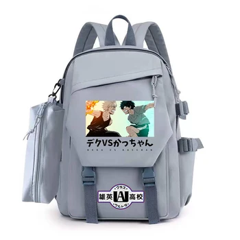 Школьный рюкзак My Hero Academia DEKU VS KACCHAN из аниме для студентов, школьные сумки для колледжа для девочек-подростков, дорожная сумка для книг для мальчиков